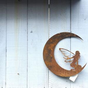 Fairy In Crescent Moon Wall Art